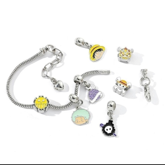 Silver Plated One Piece Anime Themed Charm Bracelet - Picture 5 of 7